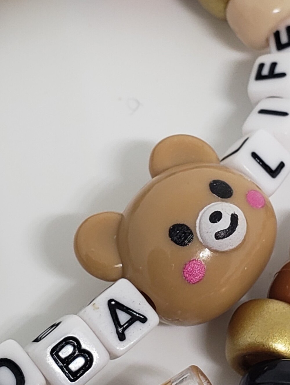 Handmade Boba Tea Bubble Tea Kawaii Bear Boba Life Stackable Kandi Bracelets - Picture 3 of 5